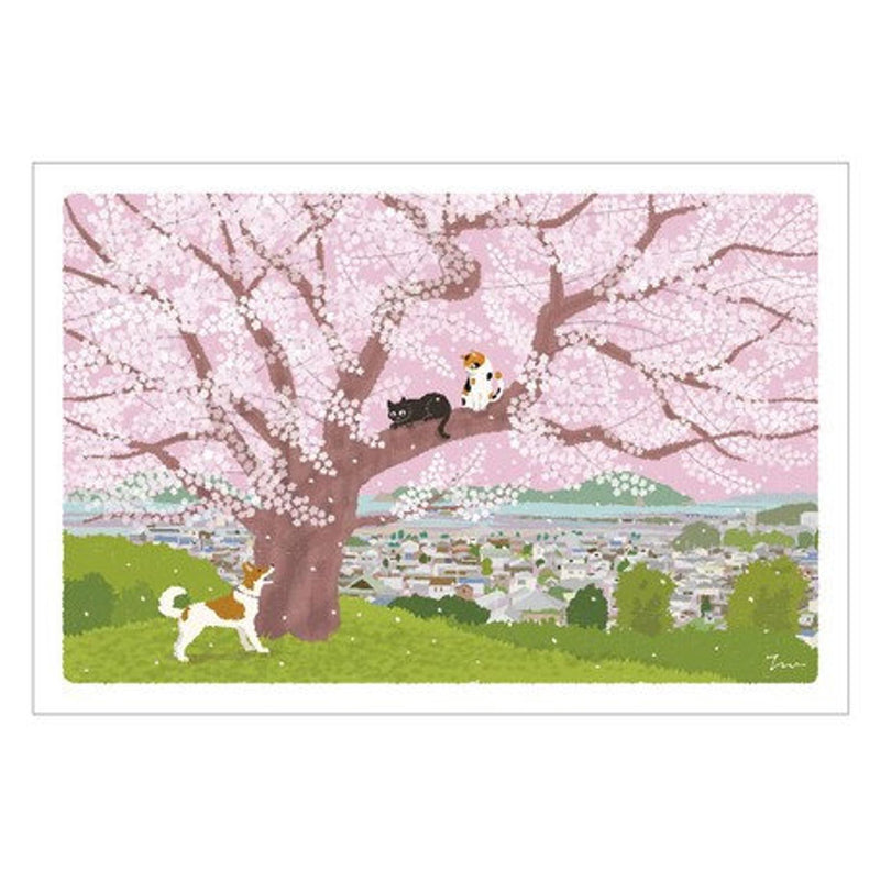 Tabineko Postcard with cats in Japan | spring