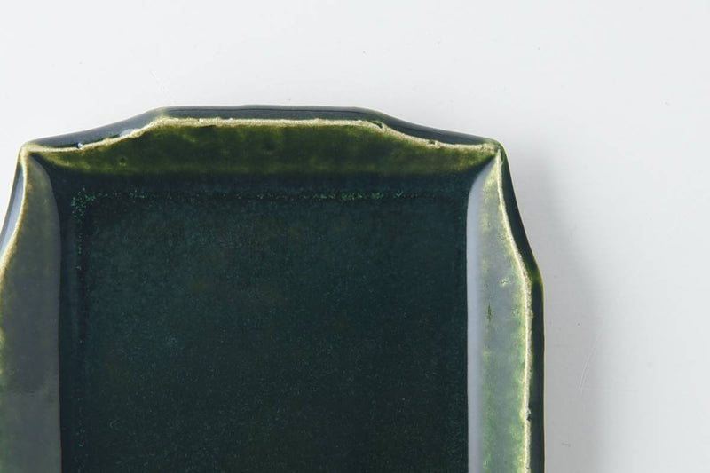 Minoyaki green square plate S