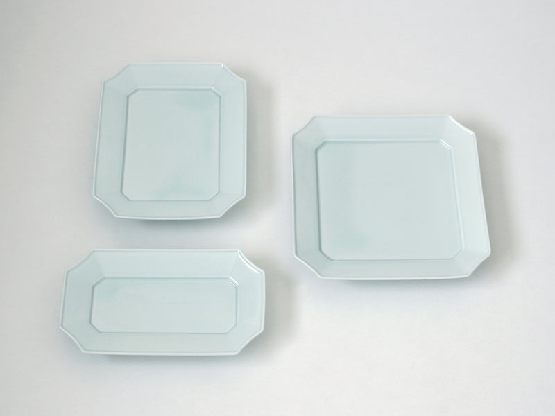 Rectangular Dish 19cm Bluish-White | mizu mizu
