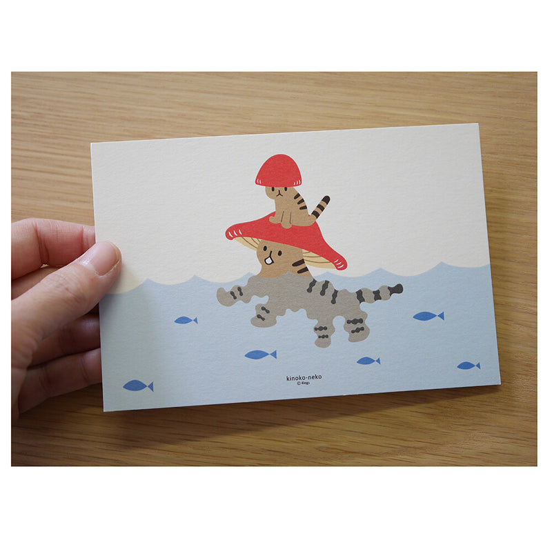 Mushroom cat Postcard | Kinoko Neko