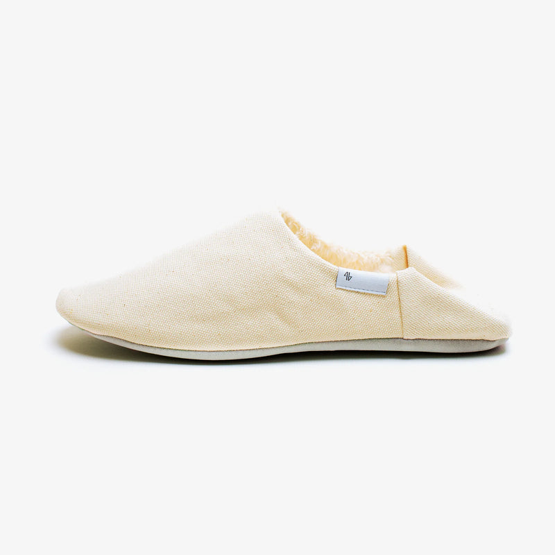 ABE Canvas Home Shoes | Wool-Lined | Natural