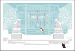 Tabineko Postcard with cats in Japan | winter