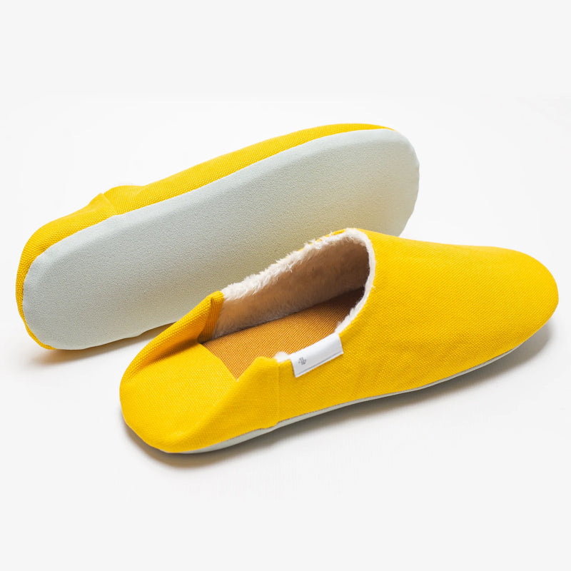 ABE Canvas Home Shoes | Wool-Lined | Mustard Yellow